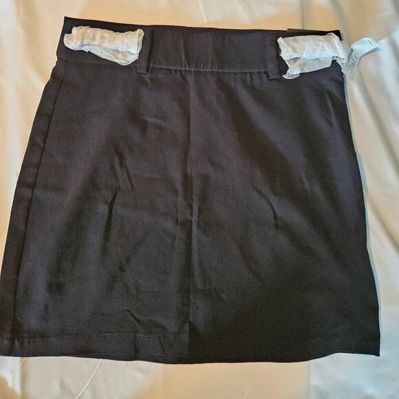 Maurices NWT mini skirt gold front chains zipper back with slit size Small - Picture 1 of 7